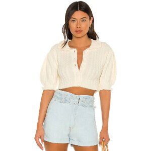 BRAND NEW  For Love & Lemons Dawn Ruffle Sweater in Ivory